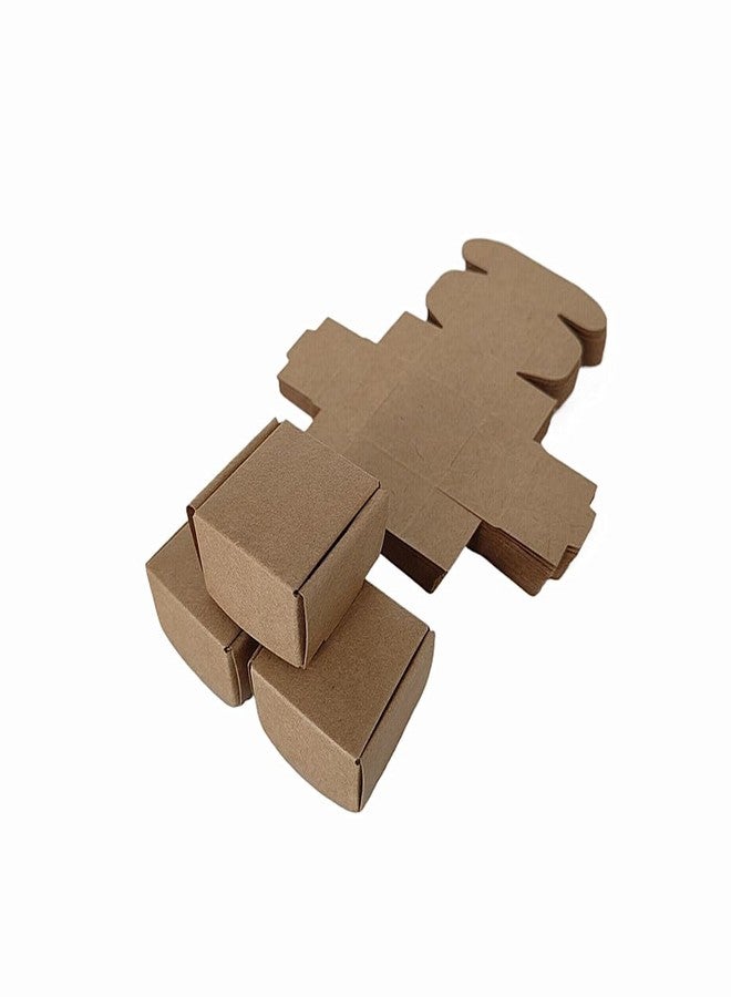 Jilukibo Small Kraft Gift Boxes, Brown Mini Cardboard Shipping Boxes Bulk 1.57" x 1.57", Square Necklace Earring Ring Storage Box Case for Jewelry Packaging (100 Pack) - Image 3